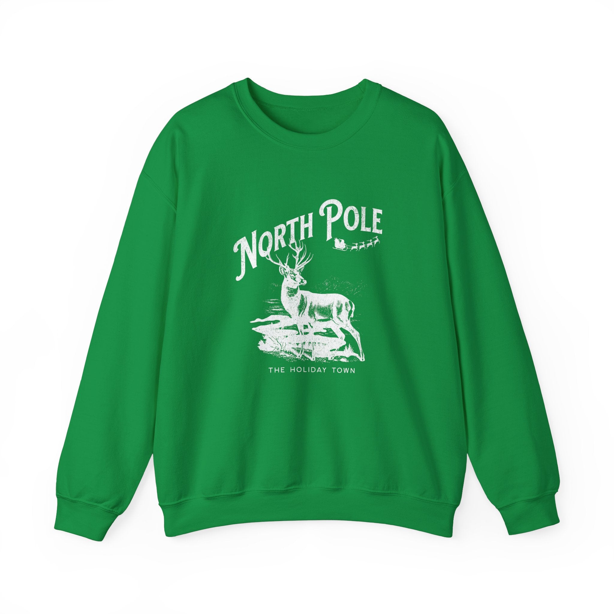 North Pole Graphic Sweatshirt | Cozy Holiday Wear, Christmas Gift, Winter Apparel, Unisex Crewneck, Festive Fashion