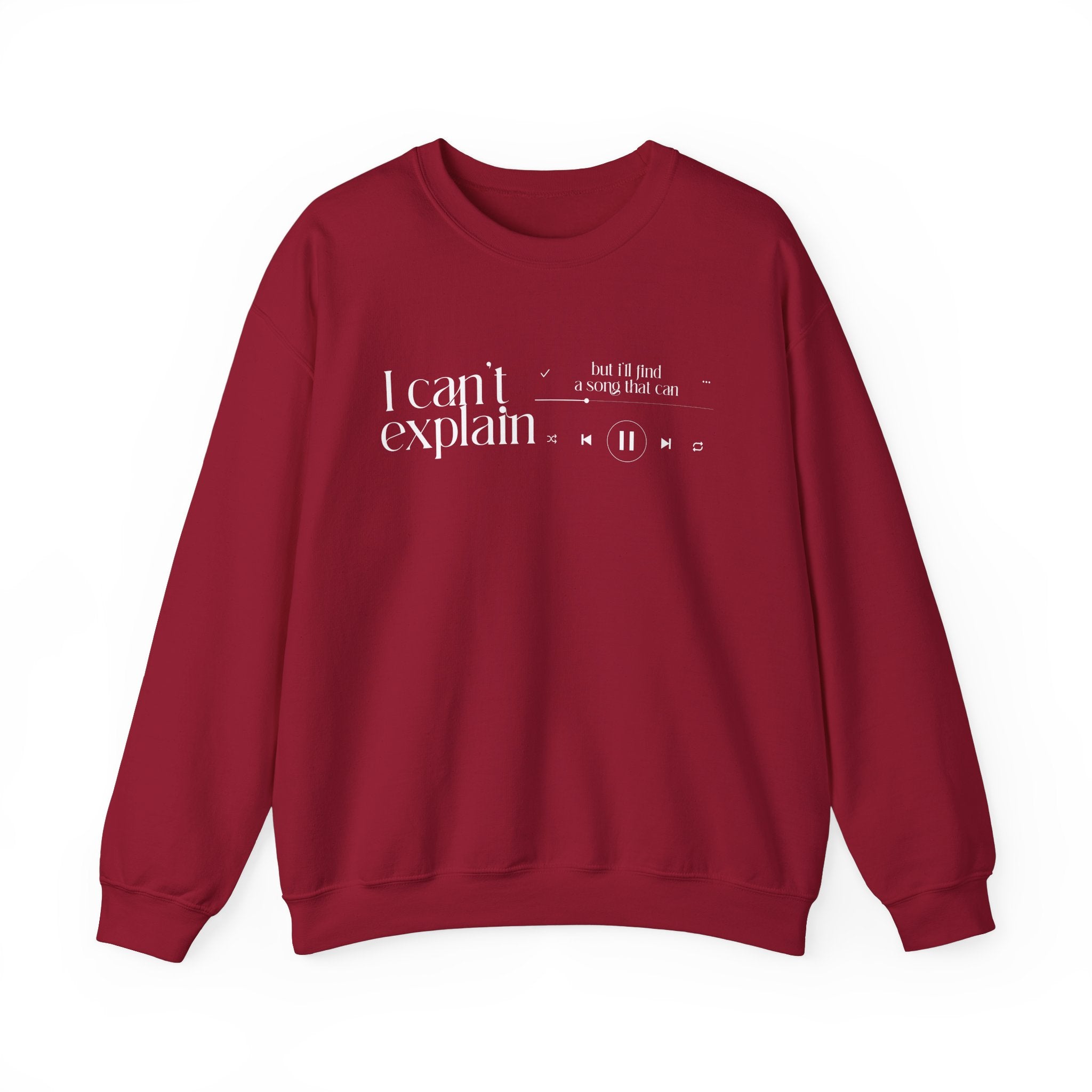 I Can't Explain Unisex Heavy Blend Crewneck Sweatshirt - Comfy Red Sweatshirt for Music Lovers