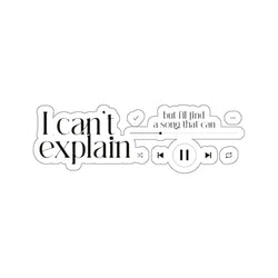 Inspirational Music Kiss-Cut Stickers - "I Can't Explain" Design for Personal Expression