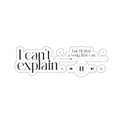 Inspirational Music Kiss-Cut Stickers - "I Can't Explain" Design for Personal Expression