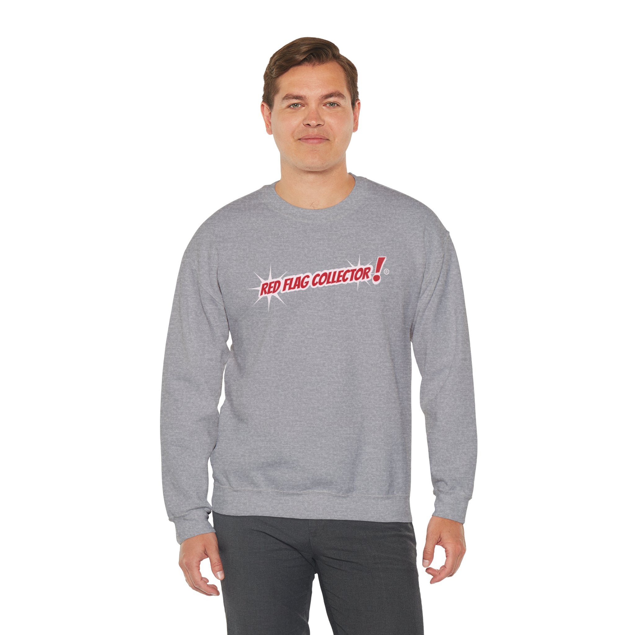 Red Flag Collector Unisex Crewneck Sweatshirt, Funny Gift, Casualwear, Trendy Apparel, Perfect for Couples, Valentine's Day