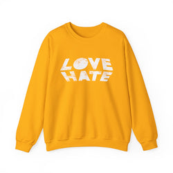 Unisex Heavy Blend™ Love Hate Crewneck Sweatshirt - Bold Red Casual Wear