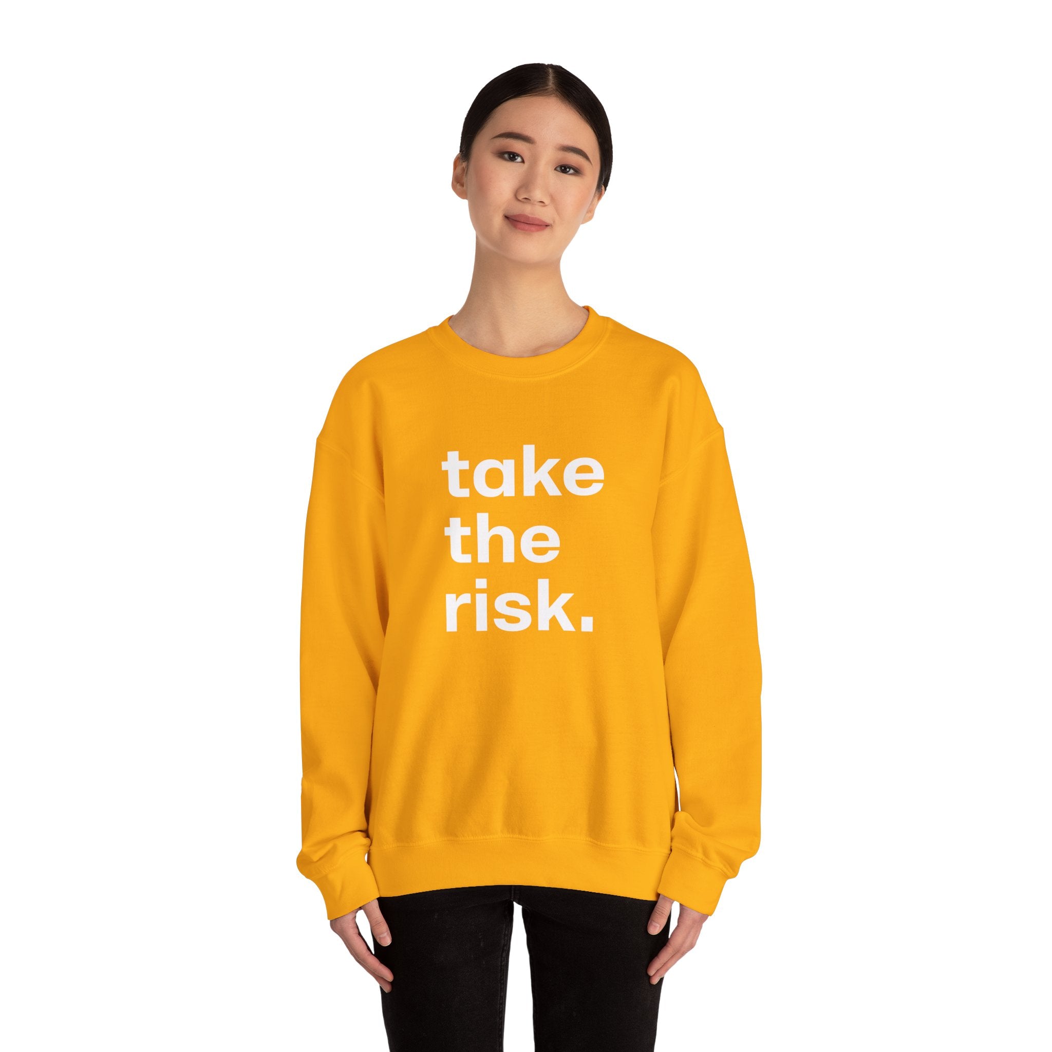 Bold 'Take the Risk' Unisex Crewneck Sweatshirt - Motivational Fashion for Everyday Adventure