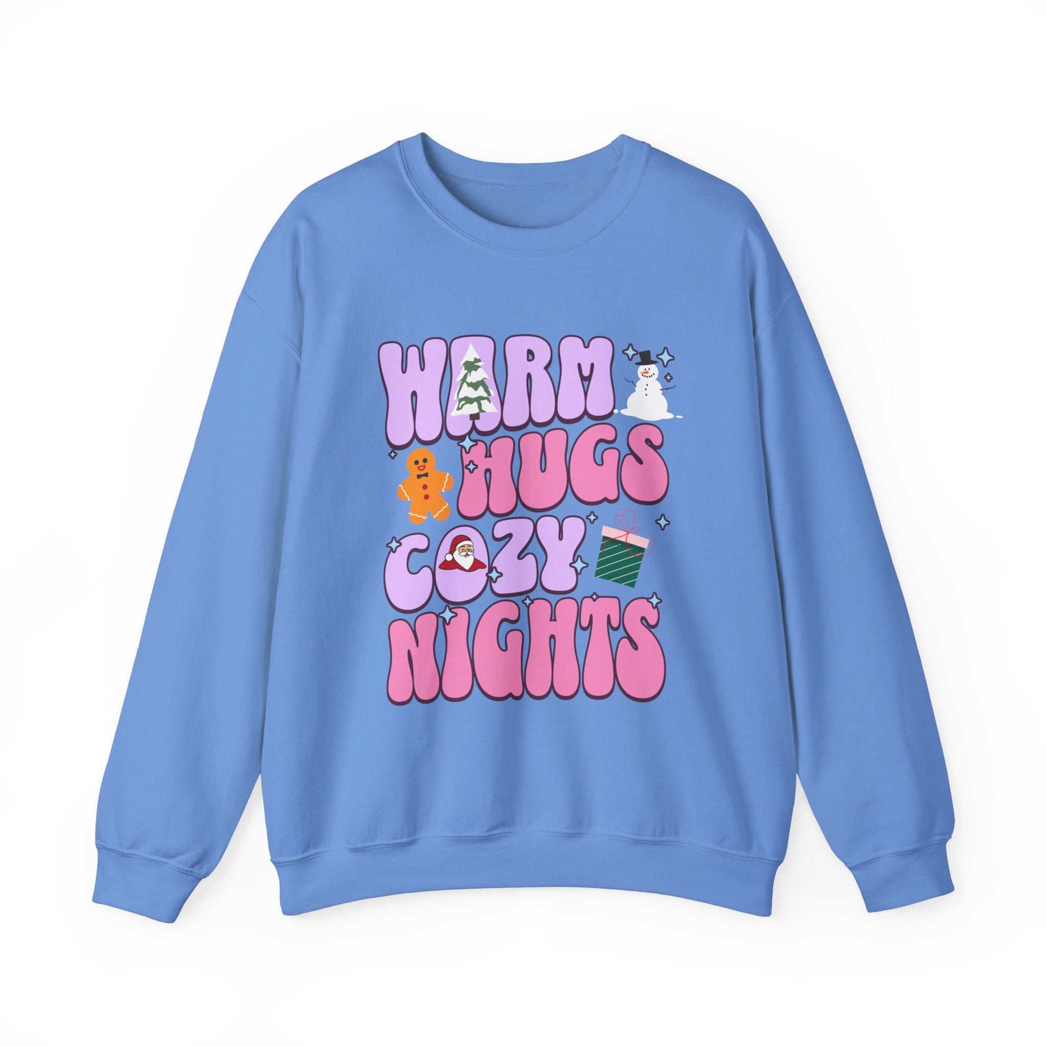 Warm Hugs Cozy Nights Sweatshirt, Unisex Holiday Crewneck, Perfect Gift for Christmas, Winter Vibes, Cozy Nights Apparel, Seasonal Sweater