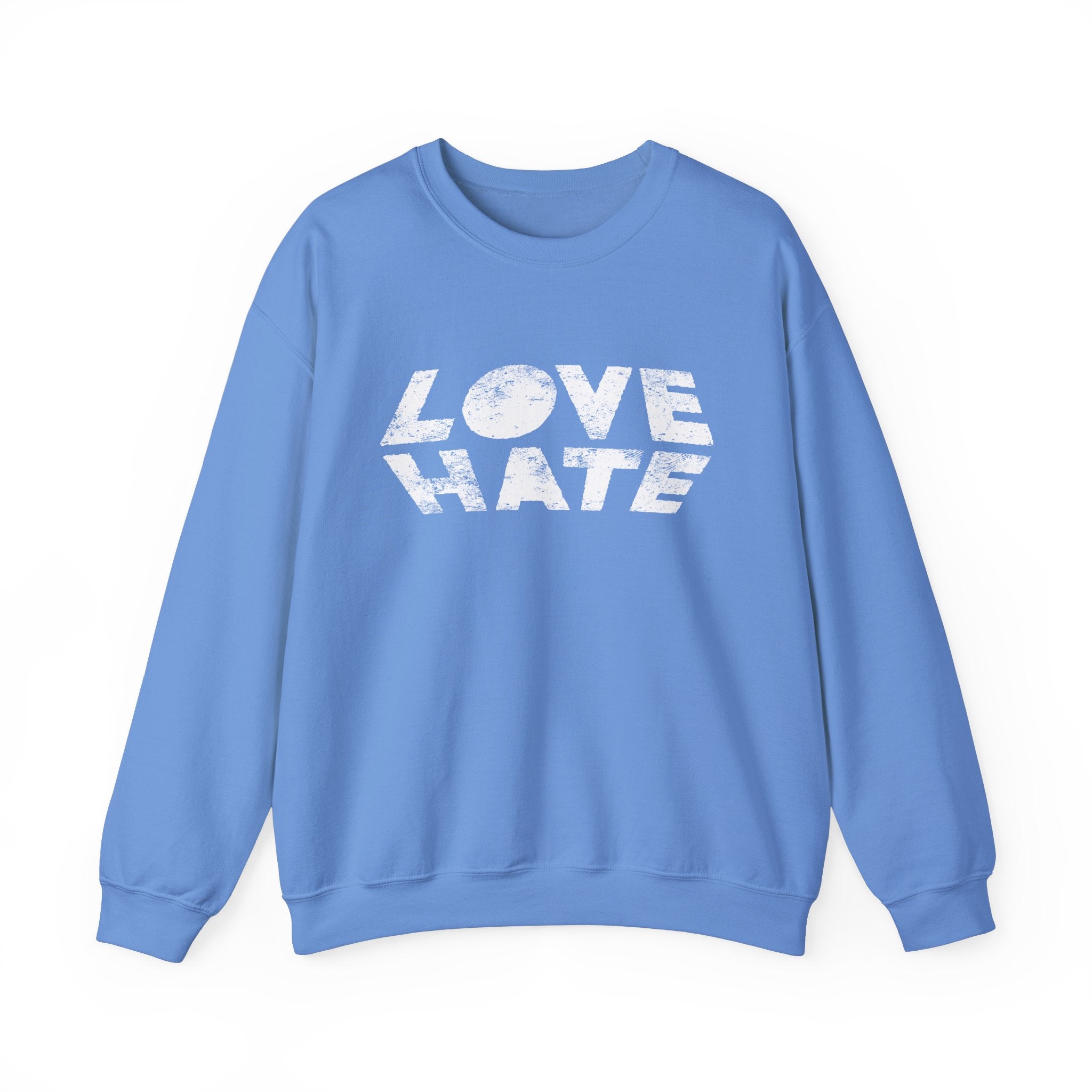 Unisex Heavy Blend™ Love Hate Crewneck Sweatshirt - Bold Red Casual Wear