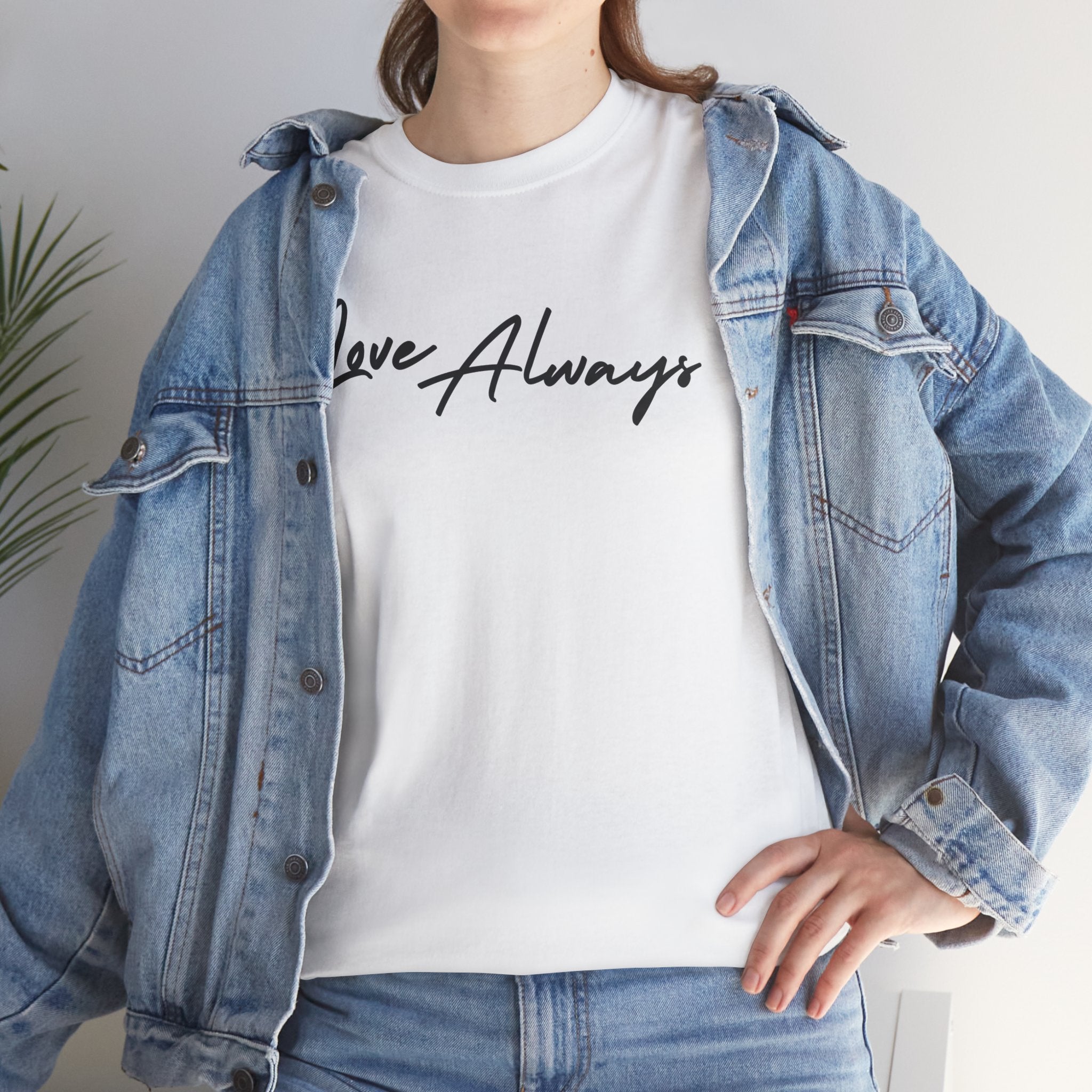 Love Always Unisex Heavy Cotton Tee, Cute Gift, Casual Streetwear, Everyday Wear, Perfect for Valentine's Day