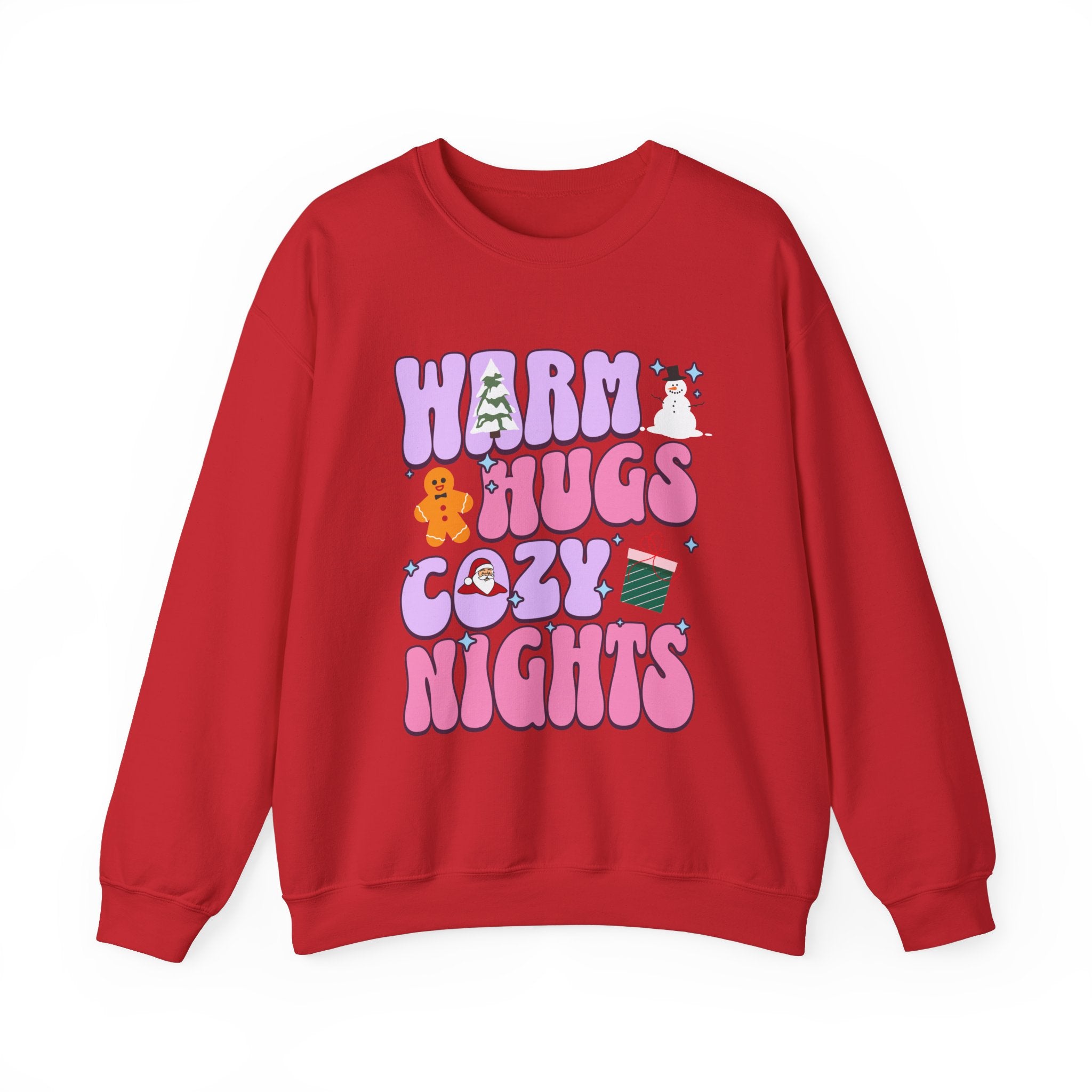 Warm Hugs Cozy Nights Sweatshirt, Unisex Holiday Crewneck, Perfect Gift for Christmas, Winter Vibes, Cozy Nights Apparel, Seasonal Sweater