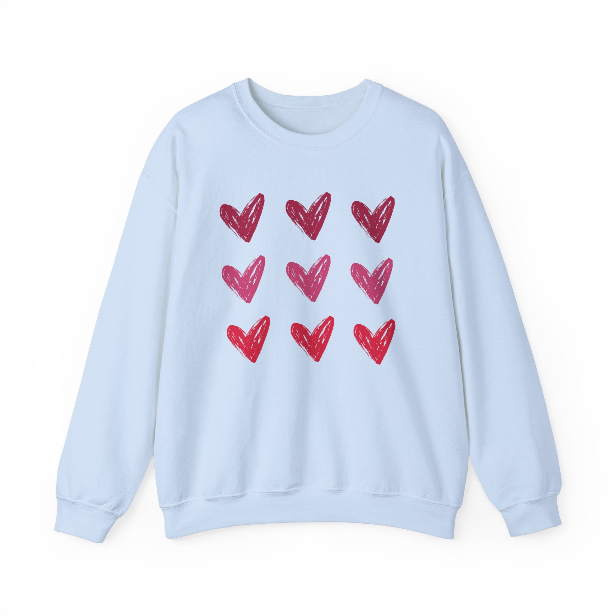 Heart Pattern Unisex Crewneck Sweatshirt - Cozy Apparel for Valentine's Day, Gifts, Casual Wear, Love Theme, Stylish Layering