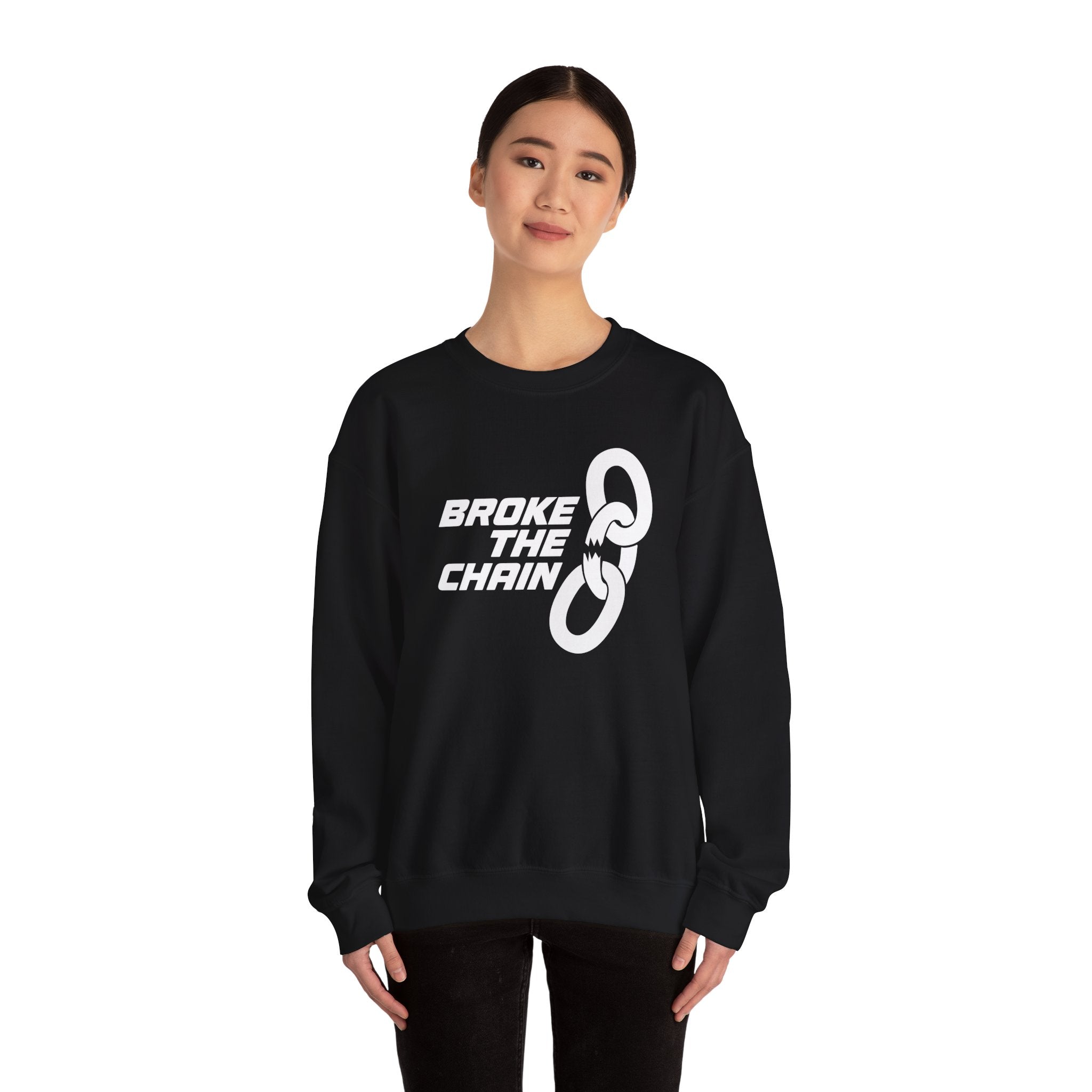 Broke The Chain Unisex Crewneck Sweatshirt - Empowering Red Apparel