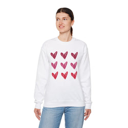 Heart Pattern Unisex Crewneck Sweatshirt - Cozy Apparel for Valentine's Day, Gifts, Casual Wear, Love Theme, Stylish Layering