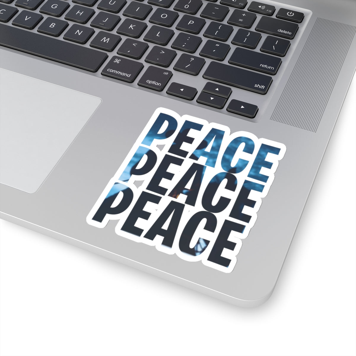 Peaceful Vibes Kiss-Cut Stickers - Stylish Peace Design for Laptops and Decor