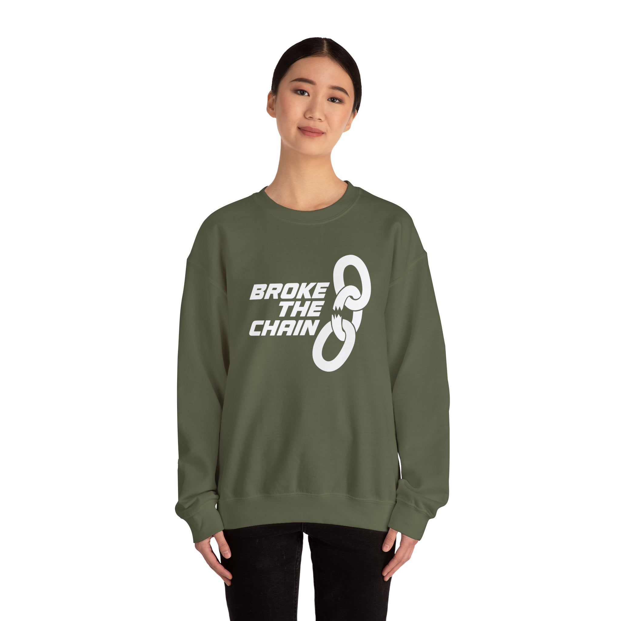 Broke The Chain Unisex Crewneck Sweatshirt - Empowering Red Apparel