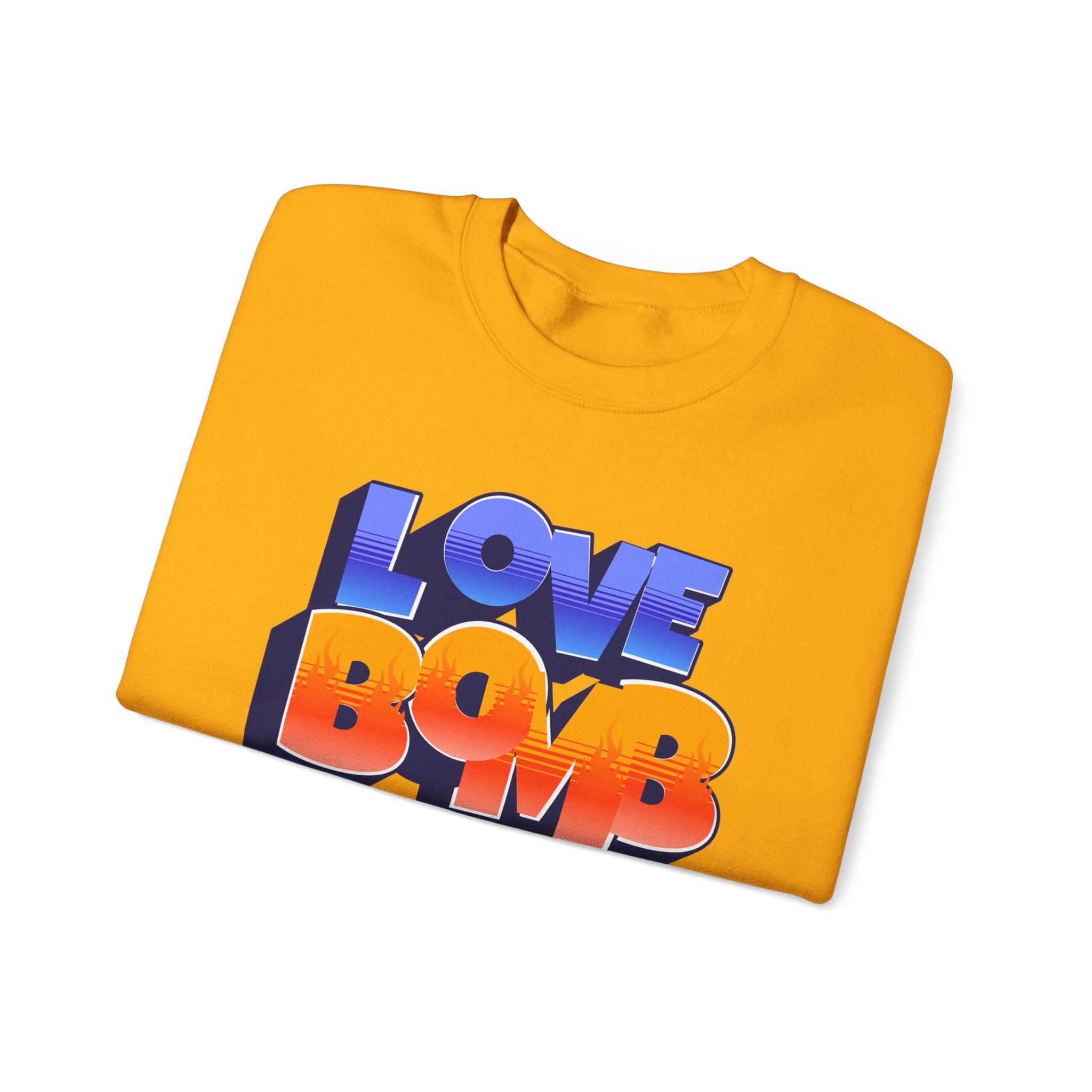 Retro Love Bomb Crewneck Sweatshirt, Cozy Unisex Sweater for Valentine's Day, Casual Wear, Gift for Him/Her, Fun Graphic Sweatshirt