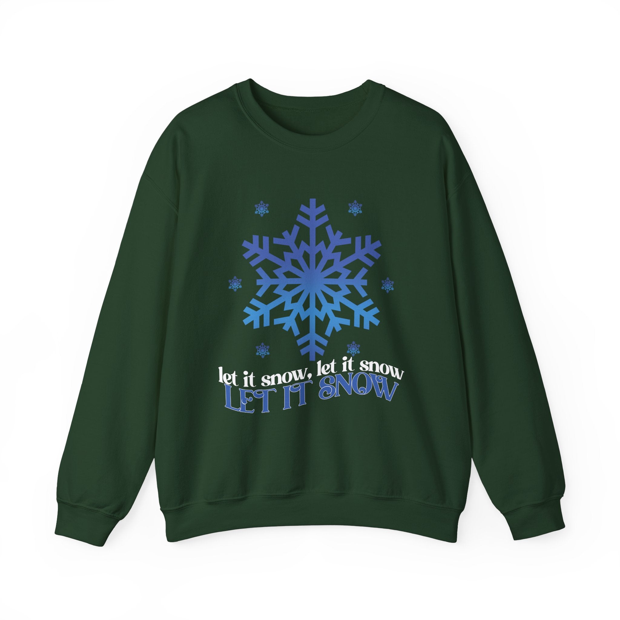 Let It Snow Sweatshirt, Cozy Winter Crewneck, Unisex Christmas Gift, Holiday Apparel, Snowflake Design, Winter Fashion