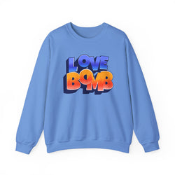 Retro Love Bomb Crewneck Sweatshirt, Cozy Unisex Sweater for Valentine's Day, Casual Wear, Gift for Him/Her, Fun Graphic Sweatshirt