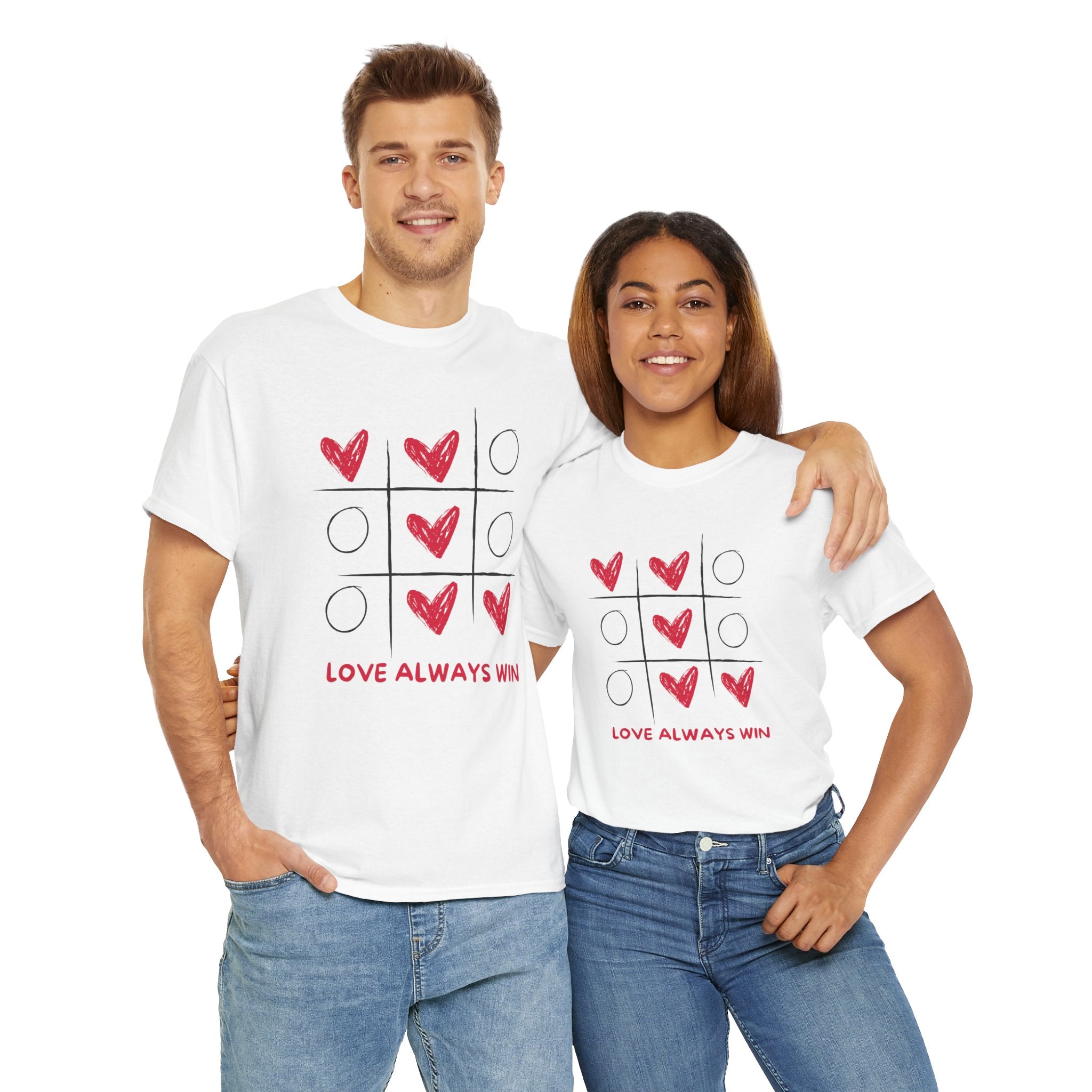 Love Always Wins Unisex T-Shirt, Casual Tee, Heart Design Shirt, Valentine Day Gift, Everyday Wear