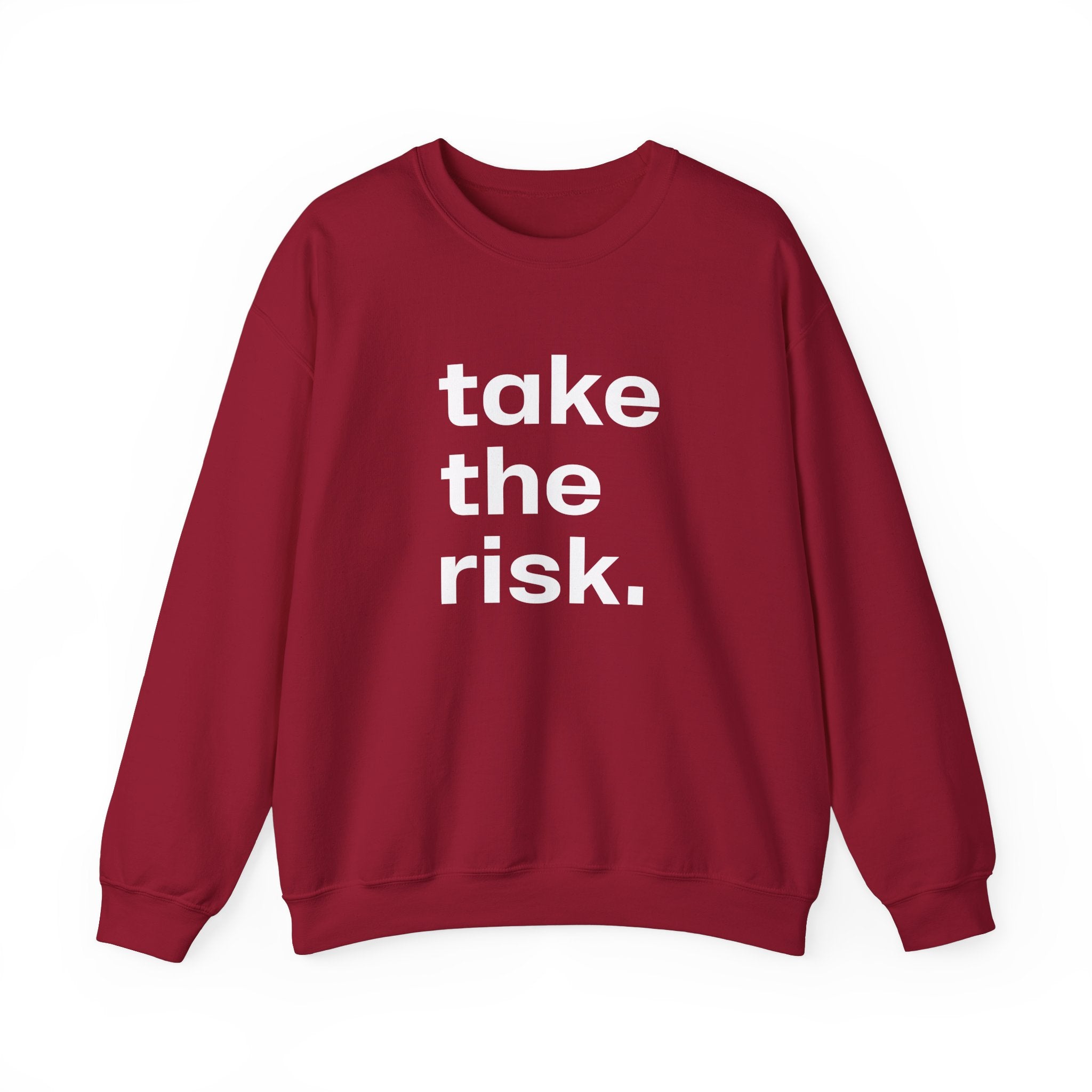 Bold 'Take the Risk' Unisex Crewneck Sweatshirt - Motivational Fashion for Everyday Adventure