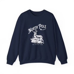 North Pole Graphic Sweatshirt | Cozy Holiday Wear, Christmas Gift, Winter Apparel, Unisex Crewneck, Festive Fashion