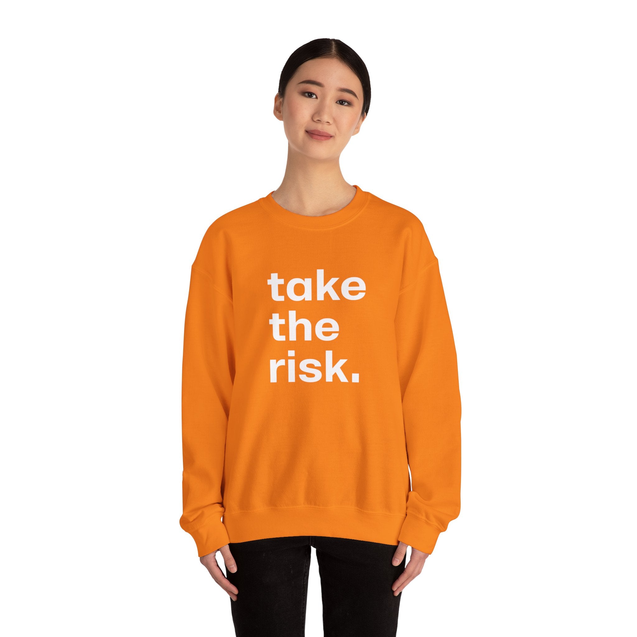 Bold 'Take the Risk' Unisex Crewneck Sweatshirt - Motivational Fashion for Everyday Adventure