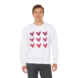 Heart Pattern Unisex Crewneck Sweatshirt - Cozy Apparel for Valentine's Day, Gifts, Casual Wear, Love Theme, Stylish Layering