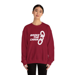 Broke The Chain Unisex Crewneck Sweatshirt - Empowering Red Apparel