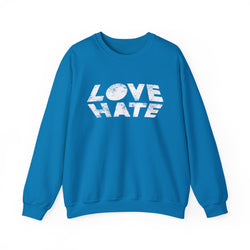 Unisex Heavy Blend™ Love Hate Crewneck Sweatshirt - Bold Red Casual Wear