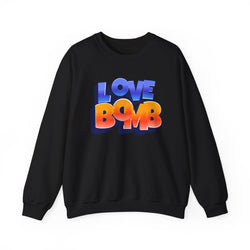 Retro Love Bomb Crewneck Sweatshirt, Cozy Unisex Sweater for Valentine's Day, Casual Wear, Gift for Him/Her, Fun Graphic Sweatshirt