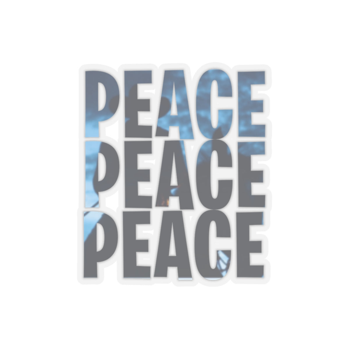 Peaceful Vibes Kiss-Cut Stickers - Stylish Peace Design for Laptops and Decor