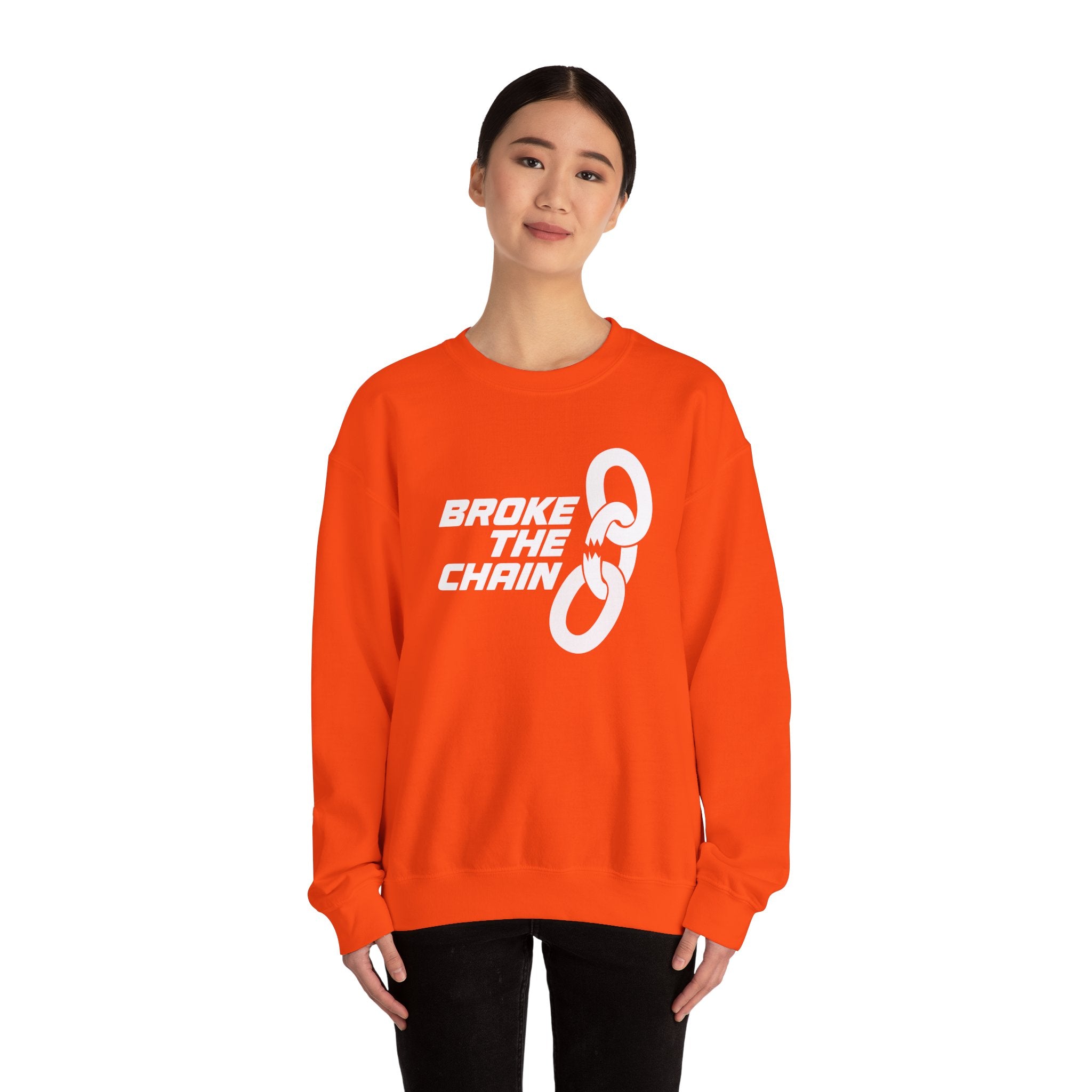 Broke The Chain Unisex Crewneck Sweatshirt - Empowering Red Apparel