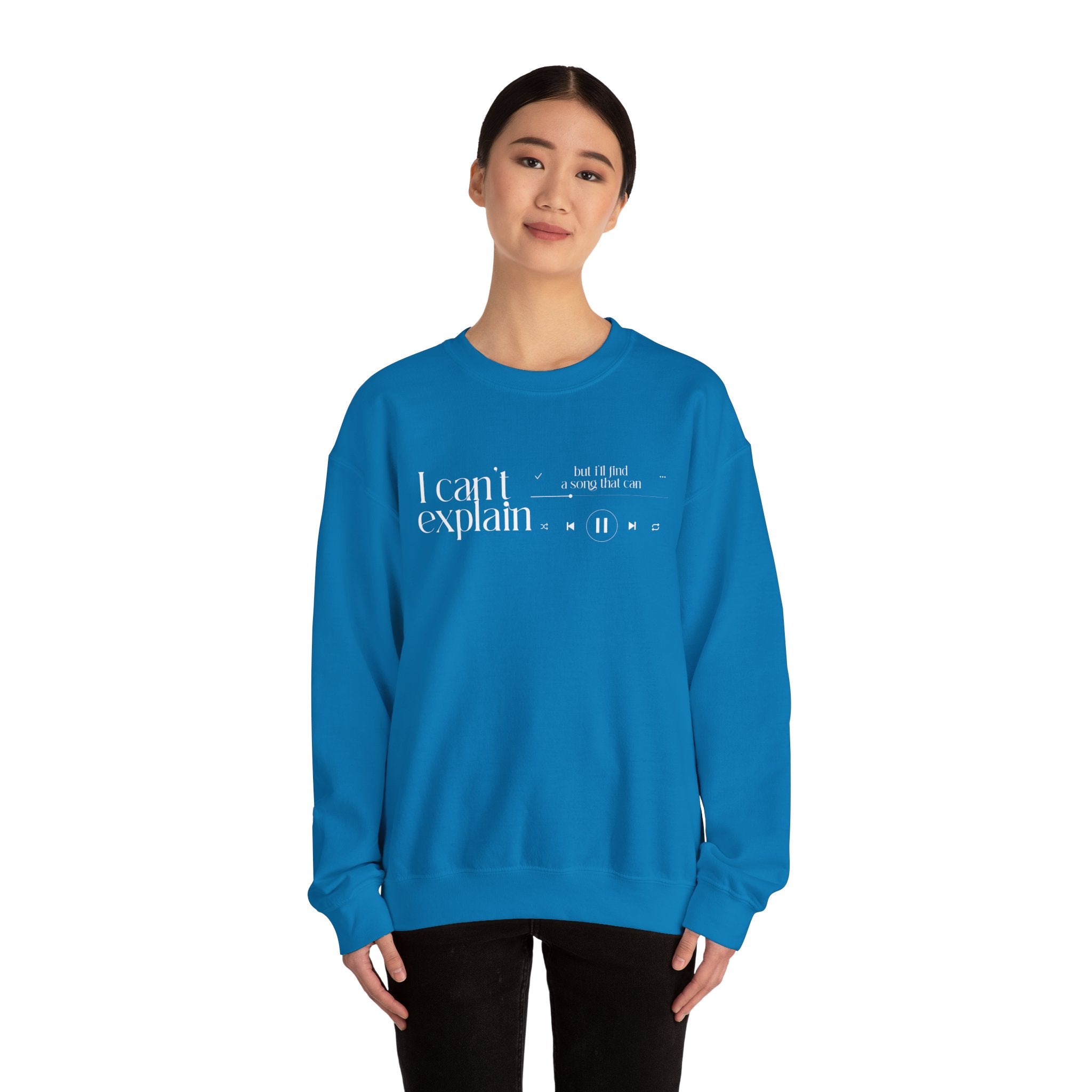 I Can't Explain Unisex Heavy Blend Crewneck Sweatshirt - Comfy Red Sweatshirt for Music Lovers