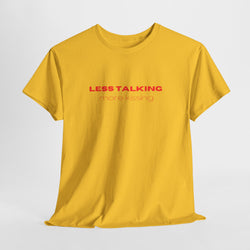 Cute Unisex Heavy Cotton Tee - "Less Talking More Kissing", Gift for Couples, Funny Graphic Tee, Valentine's Day, Relationship Shirt, Casual