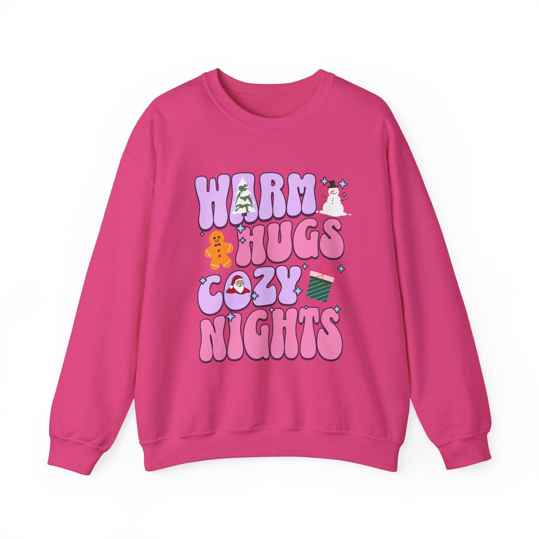 Warm Hugs Cozy Nights Sweatshirt, Unisex Holiday Crewneck, Perfect Gift for Christmas, Winter Vibes, Cozy Nights Apparel, Seasonal Sweater