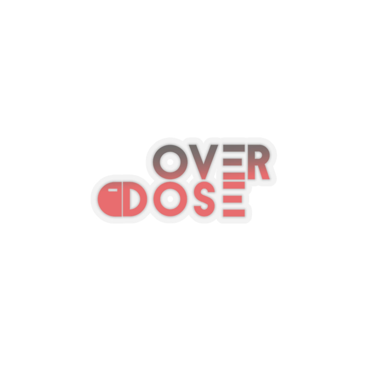 Trendy Kiss-Cut Stickers - 'OVERDOSE' Design for Laptops & Decor