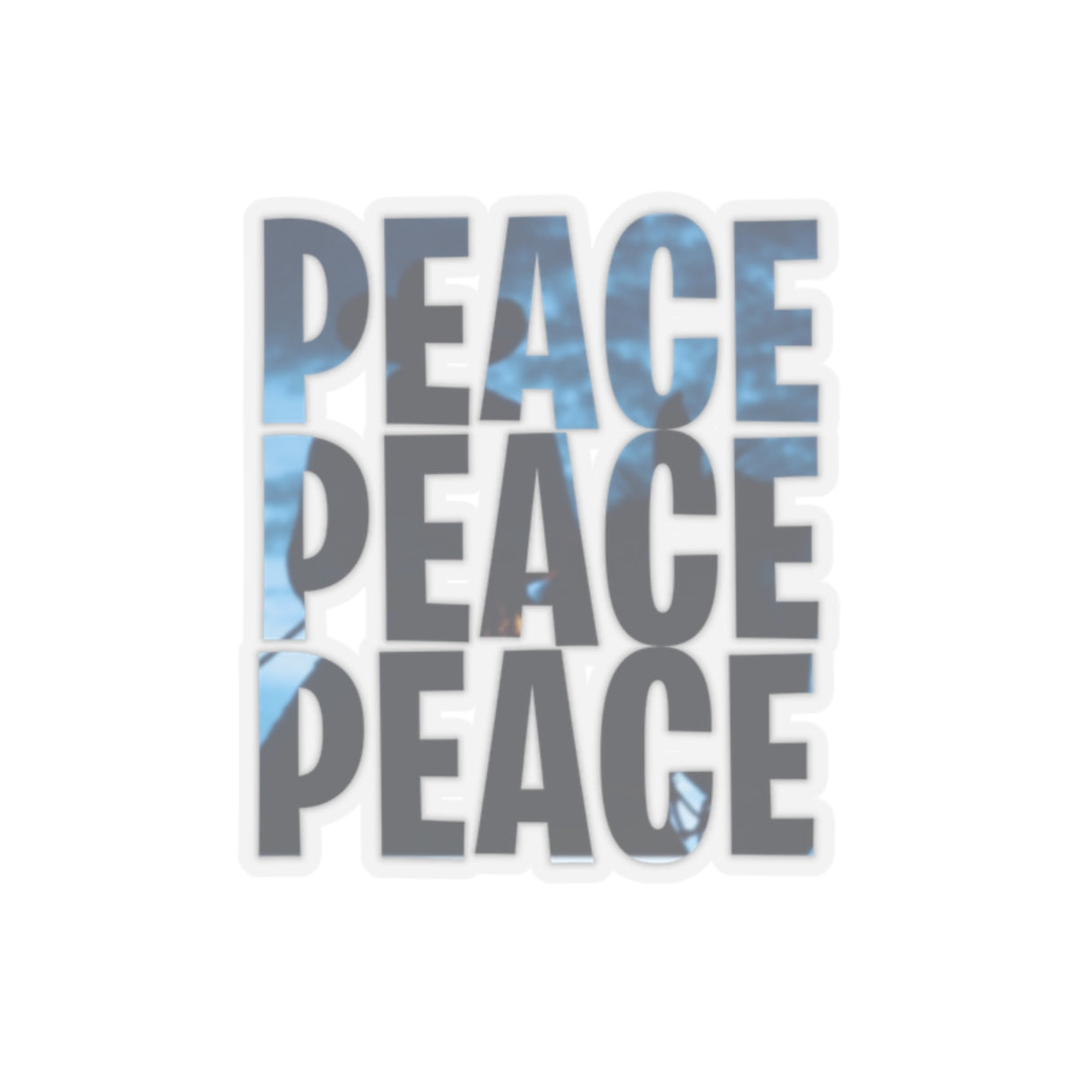 Peaceful Vibes Kiss-Cut Stickers - Stylish Peace Design for Laptops and Decor