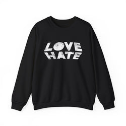 Unisex Heavy Blend™ Love Hate Crewneck Sweatshirt - Bold Red Casual Wear