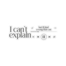 Inspirational Music Kiss-Cut Stickers - "I Can't Explain" Design for Personal Expression