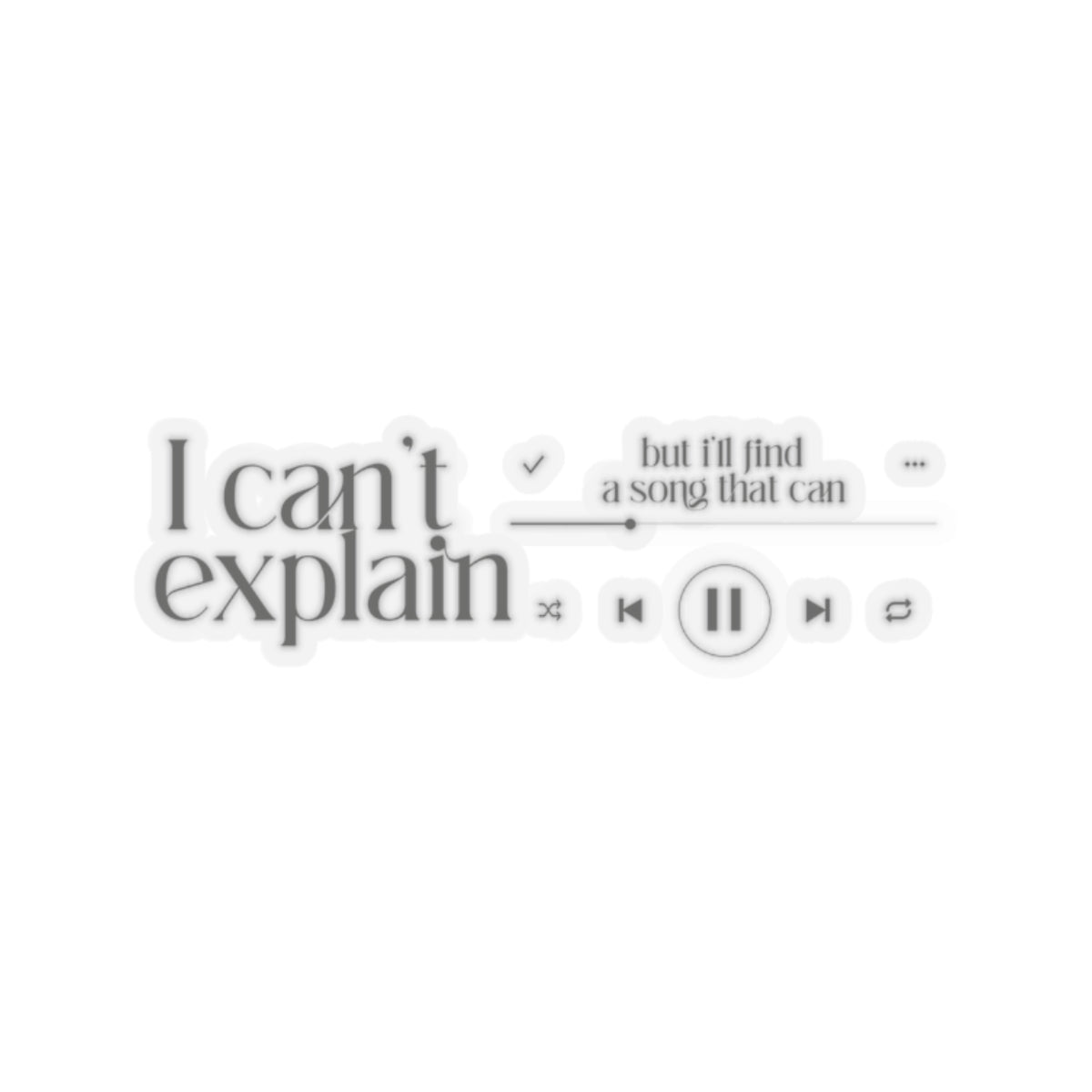 Inspirational Music Kiss-Cut Stickers - "I Can't Explain" Design for Personal Expression